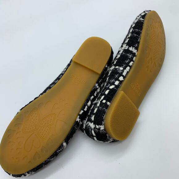 Black Tweed Flat Size 6.5 US Slip On Closed Toe - Picture 4 of 8